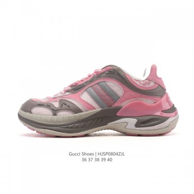 公司级 Gucci 古驰 高奢百搭休闲女士运动鞋 明星同款缓震慢跑鞋 小红书爆款厚底增高老爹鞋 鞋面走线工整 清晰质感 高端时尚 简约大气 防滑舒适。 类型：女