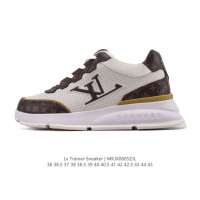 新品公司级 Lv Classic运动鞋 Lv 路易威登Louis Vuitton路易威登Lv男女鞋Classic运动鞋2025款小牛皮字母休闲鞋白色1Ahstf