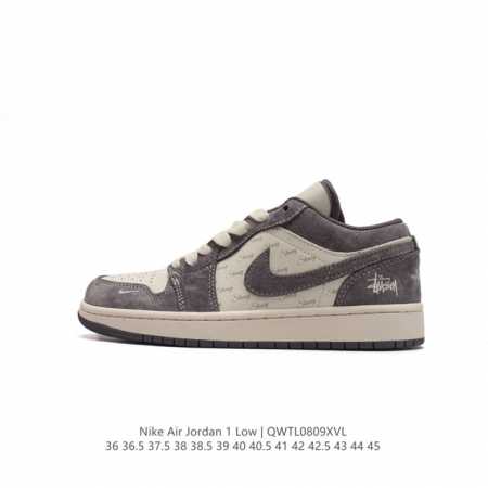 耐克 乔丹air Jordan 1 Low Aj1 乔1 乔丹1代aj1 路易威登联名 低帮复古文化休闲运动篮球鞋。该鞋款从 1985 年元年款汲取设计灵感，焕 - 点击图像关闭