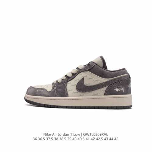 耐克 乔丹air Jordan 1 Low Aj1 乔1 乔丹1代aj1 路易威登联名 低帮复古文化休闲运动篮球鞋。该鞋款从 1985 年元年款汲取设计灵感，焕