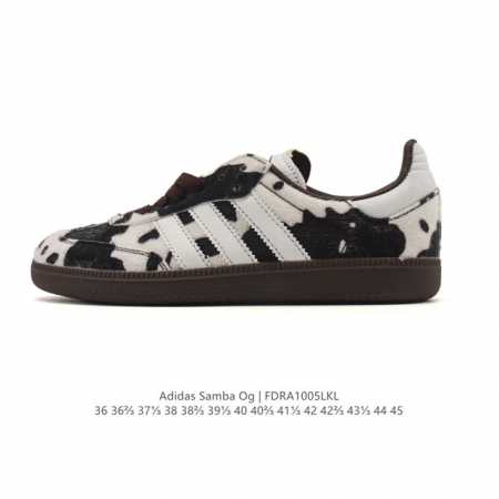 公司级 阿迪达斯 德训鞋 Adidas Originals Samba Og Shoes 经典运动鞋小白鞋 T头鞋 奶牛斑点毛绒织物鞋面男女士板鞋 彰显休闲摩登 - 点击图像关闭