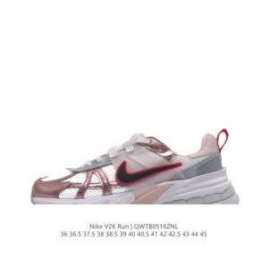 Nike 耐克 V2K Run 减震防滑 复古低帮跑步鞋 超火复古跑鞋，采用太空革组合呼吸网眼布鞋面材质，搭载正确4层组合底模，嵌入tpu加固稳定模块,双层md