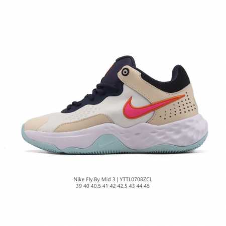 新品 耐克 Nike Fly By Mid 3 简约百搭 减震防滑耐磨圆头系带 织物 支撑轻便回弹 实战篮球鞋 中帮 男款运动跑步鞋。这款运动鞋采用柔软的回馈泡 - 点击图像关闭