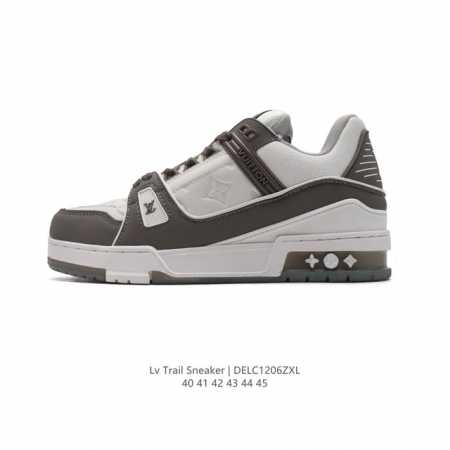 路易威登 Louis Vuitton Lv路易威登板鞋 时尚运动鞋 潮厚底增高鞋 。舒适防滑底和百搭性霸屏整个时尚娱乐圈，细节调整完美主义！采用柔软皮革加织物拼 - 点击图像关闭