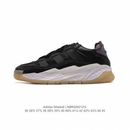 公司级 Adidas新款 阿迪达斯官方三叶草niteball 男女经典厚底增高老爹运动鞋 奶包鞋 ，含反光细节和半透明细节的篮球风经典鞋。这款adidas Ni - 点击图像关闭