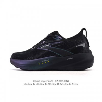 新品公司级 Brooks布鲁克斯Glycerin 22甘油 跑步鞋男女新款透气缓震支撑运动 甘油22跑鞋是布鲁克斯。甘油22拥有非常亮眼的外观设计，采用了鲜艳夺