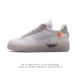 公司级 耐克nike Off-White X Air Force 1 Ow联名空军一号厚底增高运动板鞋 鞋款延续了此次联名的设计风格，鞋身内侧同样印有大面积标语