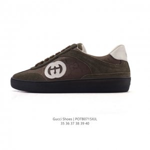 公司级 Gucci 25新款板鞋男女运动鞋德训鞋春季轻便系带透气情侣鞋休闲软底小白鞋透气蕾丝皮革拼接休闲德训 低帮 时尚板鞋，德训鞋的版型大家都知道 是非常显脚