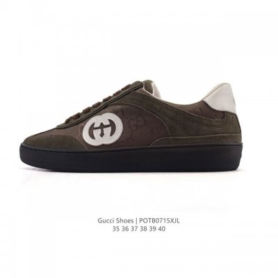 公司级 Gucci 25新款板鞋男女运动鞋德训鞋春季轻便系带透气情侣鞋休闲软底小白鞋透气蕾丝皮革拼接休闲德训 低帮 时尚板鞋，德训鞋的版型大家都知道 是非常显脚