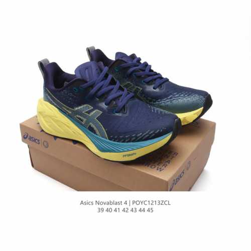 Asics 亚瑟士novablast4男女士运动跑步鞋 厚底增高老爹鞋 缓震回弹透气耐磨跑鞋 一鞋一科技：Novablast 4，跑鞋中底同时实现厚软轻弹。主要