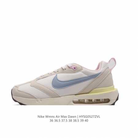 公司级 耐克 Nike Air Max Dawn 黎明系列 低帮气垫百搭休闲运动慢跑鞋，从配色上彰显出浓厚的复古气质。最大的亮点当属鞋型设计上加入结构元素，汲取 - 点击图像关闭