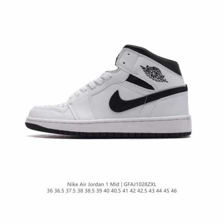 耐克 NIKE AIR JORDAN 1 MID 男女子篮球鞋时尚轻盈板鞋AJ1乔1运动鞋 乔丹一代 高帮复古休闲篮球鞋 。AIR JORDAN 1 MID 搭 - 点击图像关闭