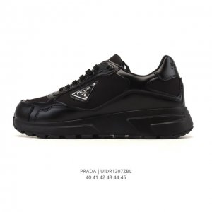 公司级 prada系列／prada 普拉达男士厚底增高运动跑步鞋 时尚老爹鞋 prada.普拉达高端品牌休闲慢跑鞋 完美做工.演绎完美选择的你。 码数: 40