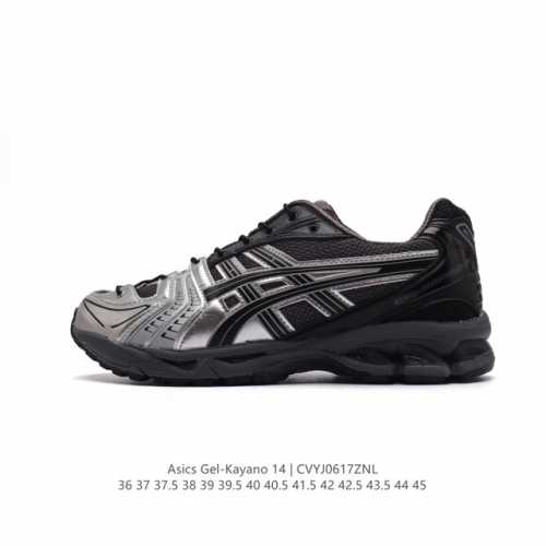 亚瑟士 Asics Gel-Kayano 14 公司级版本运动休闲透气专业缓震慢跑鞋。采用工程弹性双层再生网格密度鞋面材质，后跟3D可视gel缓震乳胶物料，升级