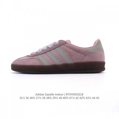 阿迪达斯 Adidas Originals Gazelle Indoor复古三叶草防滑透明橡胶板鞋经典运动鞋。这款经典鞋,忠于原版设计,缀撞色三条纹和鞋跟饰片。