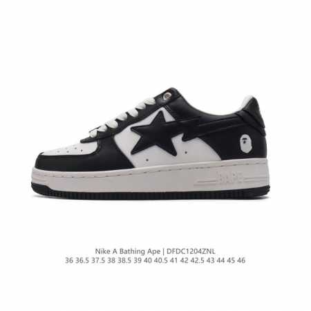 公司级 A Bathing Ape 安逸猿 男女同款运动鞋复古板鞋 升级原楦原纸版数据开发，采用超软皮革鞋面材质，内置全掌air Sole气垫定制联乘，日本里原 - 点击图像关闭