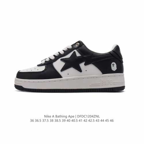 公司级 A Bathing Ape 安逸猿 男女同款运动鞋复古板鞋 升级原楦原纸版数据开发，采用超软皮革鞋面材质，内置全掌air Sole气垫定制联乘，日本里原