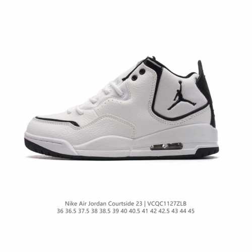 耐克 Nike Airjordancourtside23 乔丹23代 Aj23实战气垫缓震篮球鞋，Jordan 乔丹 男女鞋真标半码制，采用优质荔枝纹牛剖皮革鞋