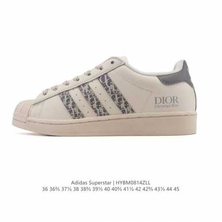 阿迪达斯 Adidas Superstar 2025年新款鞋子 经典贝壳头系列 新款休闲板鞋潮流女士运动鞋 。鞋面皮革拼接材质 标志性的贝壳鞋头，简约的线条。就 - 点击图像关闭