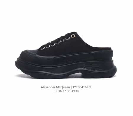 意大利高奢品牌-亚历山大 麦昆 Alexander Mcqueen Sole Sneakers 低帮时装厚底显高百搭休闲松糕鞋 包头运动拖鞋 女式小白鞋 厚底增 - 点击图像关闭