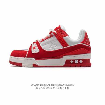 路易威登 Louis Vuitton Lv路易威登板鞋 时尚运动鞋 潮厚底增高鞋 。舒适防滑底和百搭性霸屏整个时尚娱乐圈，细节调整完美主义！采用柔软皮革与织物拼 - 点击图像关闭