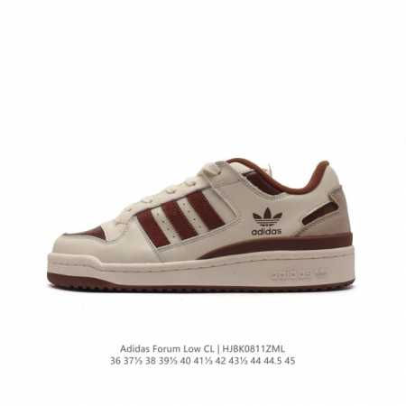 adidas 阿迪达斯 三叶草 Forum Low 男女运动鞋 摩登演绎篮球风的经典鞋。英文的“Forum”，是进行表达的场所，在这里，可以释放自己的热情，阐述 - 点击图像关闭