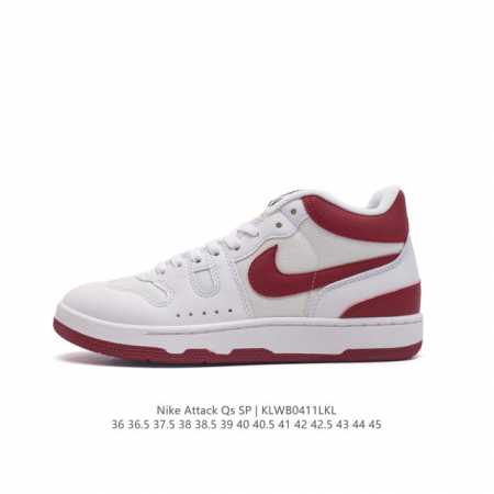 耐克 Nike Attack Qs Sp 中帮复古百搭休闲运动网球板鞋 耐磨透气 低帮 板鞋 男女子運動鞋強勢來襲！ 采用软质纳帕纹牛剖革组合网布鞋面材质，外置 - 点击图像关闭