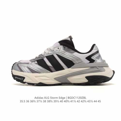 新品公司级 阿迪达斯 Adidas Xlg Storm Edge 机甲风暴 舒适百搭 防滑耐磨 老爹鞋 机甲风暴系列运动跑步鞋：未来美学与科技融合，鞋面用金属质