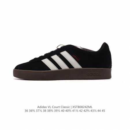 阿迪达斯 Adidas Vl Court Classic Shoes 运动休闲板鞋德训鞋 T头鞋 这款adidas经典运动鞋，以经典造型塑就百搭风格。灵感源自a - 点击图像关闭