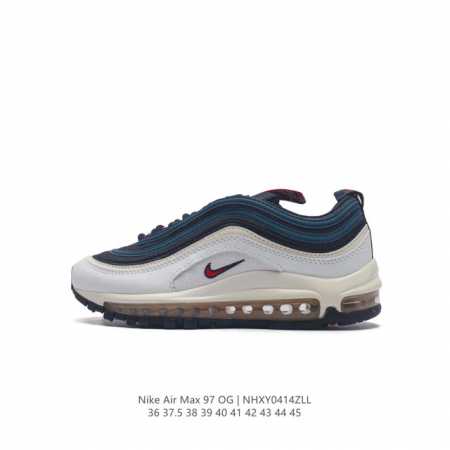耐克nike休闲鞋 经典 气垫 Air Max 97 子弹气垫低帮运动鞋。Air Max '97 运动跑鞋以流线型鞋身和卓越科技为热爱运动的你造就全方位防护，强 - 点击图像关闭