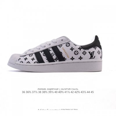 阿迪达斯 Adidas Superstar 2025年新款鞋子 蛇年新款经典贝壳头系列 路易威登联名 新款休闲板鞋潮流男女士运动鞋 。鞋面柔软皮革拼接材质 标志