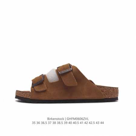 德国百年知名鞋履品牌 博肯birkenstock 勃肯拖鞋系列凉拖鞋休闲沙滩凉鞋 广东原产#采用质地柔软牛皮革 中底搭载缓震软木橡胶 外置eva轻量片装外底。 - 点击图像关闭