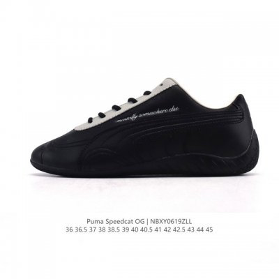 Puma Speedca Og 彪马极速赛车系列低帮德训风拼接复古百搭休闲运动赛车鞋 鞋款从80、90年代赛车手所穿的防火赛车鞋为原型，鞋身线条模仿了赛车的流线