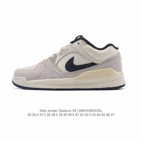 真标 耐克 Nike Air Jordan Stadium Aj90 潮流运动板鞋 Aj90 充满了对Tinkerhathield 原创设计的致敬 包括中足网状
