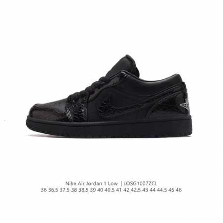 头层皮 耐克 乔丹air Jordan 1 Low Aj1 乔1 乔丹1代aj1 低帮复古文化休闲运动篮球鞋。从1985 年面世的元年款汲取设计灵感，采用简洁大 - 点击图像关闭