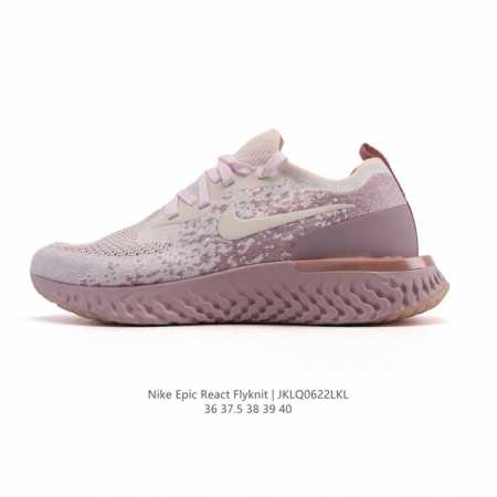 新品 耐克 Nike 男鞋新品Epic React Flyknit 泡沫颗粒编织缓震休闲鞋网鞋跑步鞋，鞋款设计比较修长，鞋面采用了Nike Flyknit技术， - 点击图像关闭