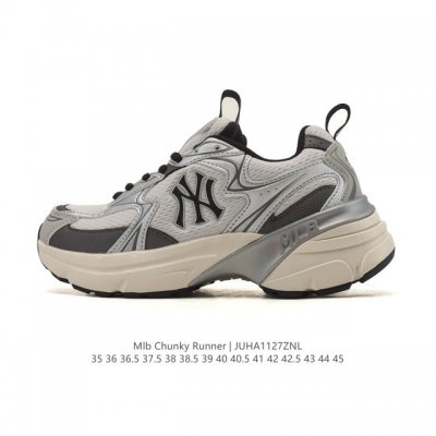 公司级 美职棒 Mlb Bigball Chunky Curve 纽约洋基队厚底增高老爹鞋男女复古鞋纽约洋基队休闲经典运动鞋。加厚鞋底，侧面有撞色Ny标识，打造