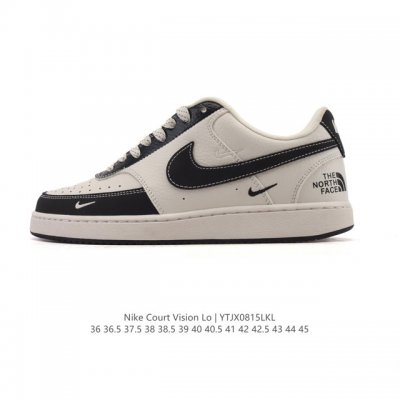耐克Nike Court Vision Low 校园风低帮复古篮球板鞋男女运动鞋。延续80年代复古篮球鞋，添加学院风细节。皮革组合鞋面，利落风格，重现复古篮球风