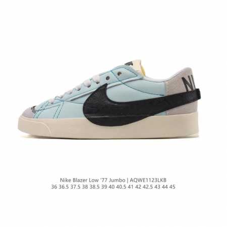 耐克 Nike Blazer Low '77 Jumbo 运动鞋，抓地板鞋，革新重塑经典街头人气鞋款，采用人气传统外观，巧搭大号耐克勾勾设计和宽大鞋带。柔软泡绵 - 点击图像关闭