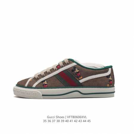 Gucci 古奇 小白鞋 古驰奢侈品男女运动鞋休闲鞋子 Gucci Tennis 1977老花帆布鞋，经典耐穿复古感满满的gucci老花帆布鞋老花满印板鞋 红绿 - 点击图像关闭