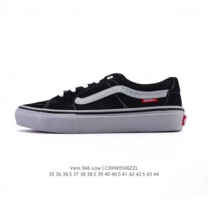 万斯 Vans Sk8-Low 经典款 小红书爆款低帮休闲帆布拼接硫化板鞋 工艺：硫化1:1 重量1:1、真标、原钢印、材质标、鞋型标、合格证 尺码：35 36