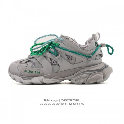 公司级Balenciaga巴黎世家 Track Trail 圆头系带 低帮复古运动跑步鞋，户外概念复古老爹鞋 老牌大厂Ok版本出品 专柜同步包装 原装大盒 细节