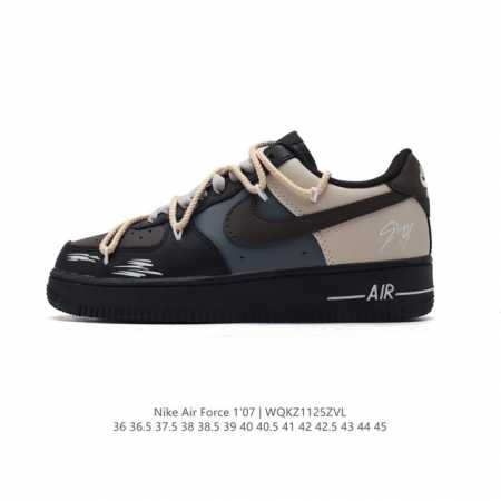 耐克 Nike Air Force 1 '07 Low 空军一号含气垫 解构绑带 双鞋带 小白鞋 低帮百搭厚底增高休闲运动板鞋。柔软、弹性十足的缓震性能和出色的 - 点击图像关闭