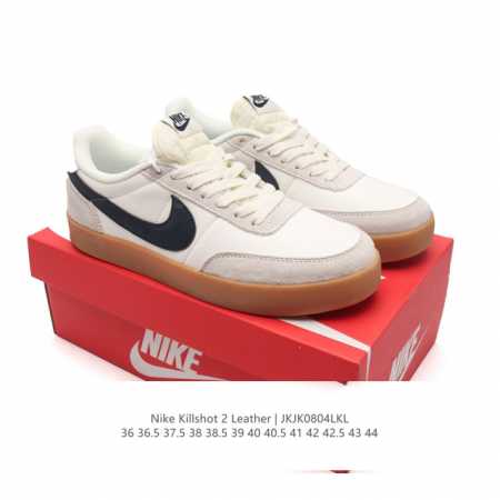 耐克板鞋 生胶米白 复古板鞋j.Crew X Nike 联名 Killshot Ii Leather 男女休闲复古运动鞋。采用米白色皮革制作鞋身，大号swoos - 点击图像关闭