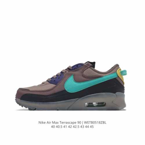 耐克nike Air Max Terrascape 90 复古休闲运动鞋厚底增高气垫缓震男女跑步鞋 。革新外底设计，打造出众造型；半透明 Nike Grind