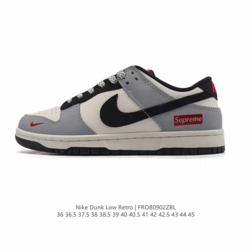 公司级 耐克 Nike Sb Dunk Low pro 男女款运动鞋复古板鞋。采用柔软皮革鞋面，经久耐穿，塑就如元年款 Dunk 般的复古质感。鞋头透气孔，搭配