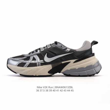 Nike 耐克 V2K Run 减震防滑 复古低帮运动跑步鞋 超火复古跑鞋，采用太空革组合呼吸网眼布鞋面材质，搭载正确4层组合底模，嵌入Tpu加固稳定模块,双层 - 点击图像关闭