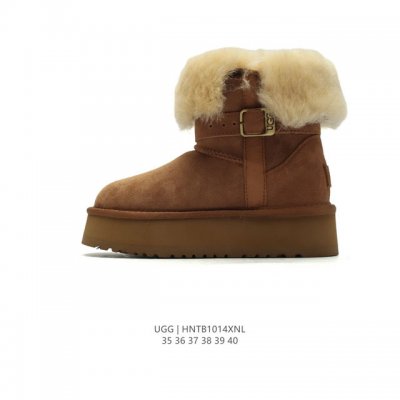 公司级 Ugg 户外雪地靴 高帮 俏皮可爱的百变造型， 美国轻奢品牌ugg 平底系列冬季羊毛一体雪地休闲保暖毛毛雪地靴。官方同步包装 检验标 材料采用原厂防污防