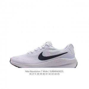 耐克 Nike Revolution 7 Wide 公路跑步鞋 宽版 厚底增高老爹鞋透气网面运动鞋。采用柔软缓震设计，具有出色支撑力，为你开启跑步新境界。这款公