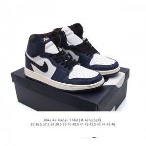 二层皮 耐克 Nike Air Jordan 1 Mid 男女子篮球鞋时尚轻盈板鞋aj1乔1运动鞋 乔丹一代 高帮复古休闲篮球鞋 。Air Jordan 1 M